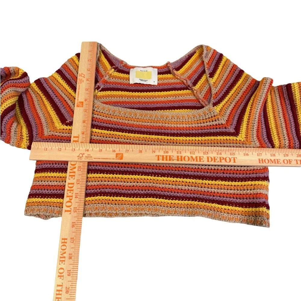 Yellow The Label Alisha knit Cropped Sweater M Multicolor Stripe Bolero Top